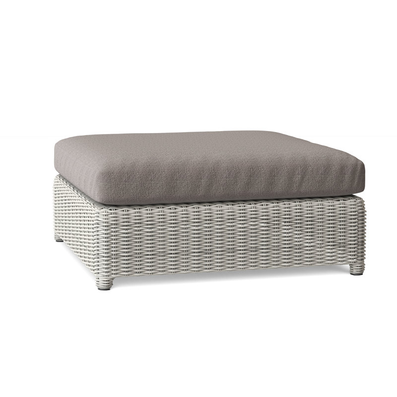 Sag Harbor Outdoor Ottoman, Ash, Sag Harbor Classic White