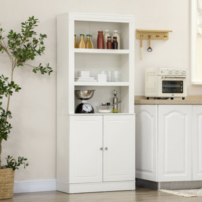 Freestanding Kitchen Pantry Cupboard with 6-Tier Shelving