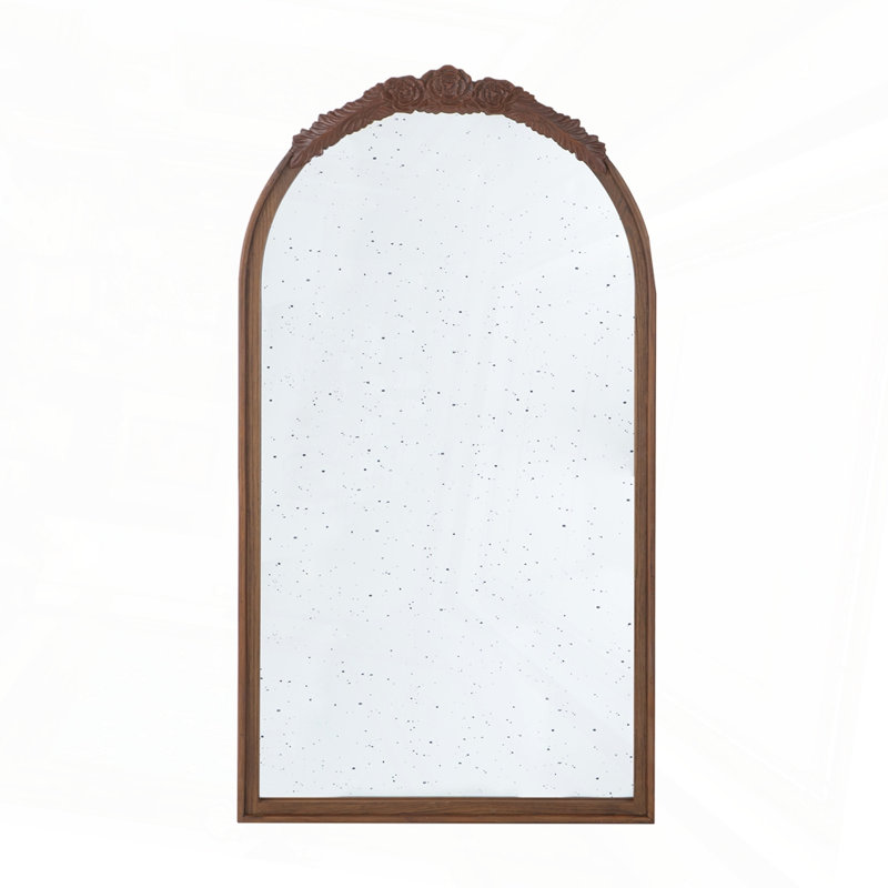 Hand Carved Rose Antique Mirror Frame, 41.9" x 22.8"