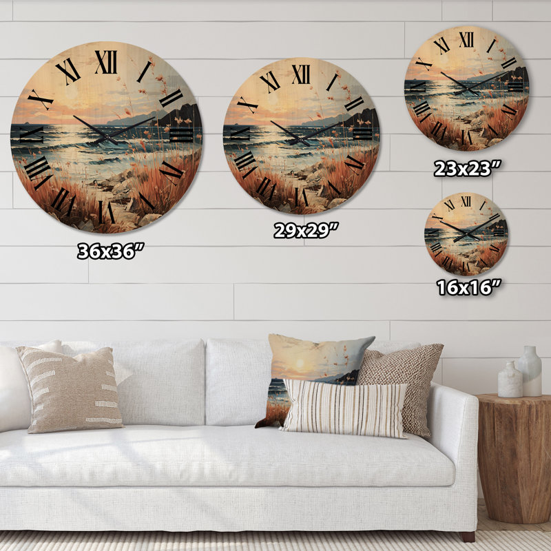 Horloge murale en bois massif Meleia, Moyenne