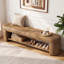 Banc d'entrée rembourré en similicuir de 160 cm avec tablette de rangement ouverte