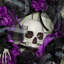 45Cm Purple Hanging Halloween Skull Wreath Decoration