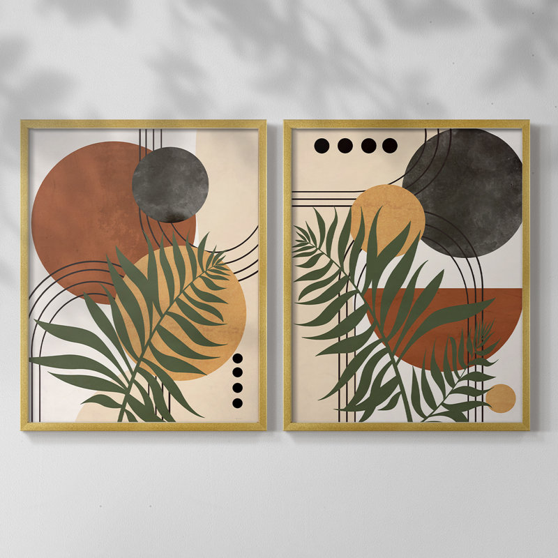 «Contemporary Palm I», reproduction encadrée de qualité supérieure - prête à être accrochée - aucun clou requis - aucun clou requis