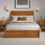 Lit plateforme en bois massif Lamayia avec pied de lit et lit gigogne-1034078397-1034078398