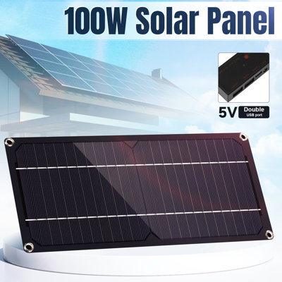 Chargeur de batterie 100W à panneau solaire avec chargeur de voiture 12v