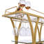 Chariot-bar Golden avec support à vin avec cadre en verre trempé et rangement pour le vin (sans tabouret inclus)