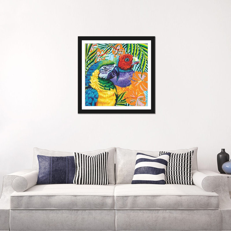 « ii », reproduction d’art sur toile tendue Luau, H 24 po x l 24 po x P 1 po, Papier d'art encadré noir, Blanc