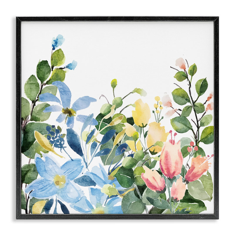 «Leafy Spring Blooms», art de la giclée encadrée par Kim Allen, Giclée encadrée noir minuit, H 17 po x l 17 po