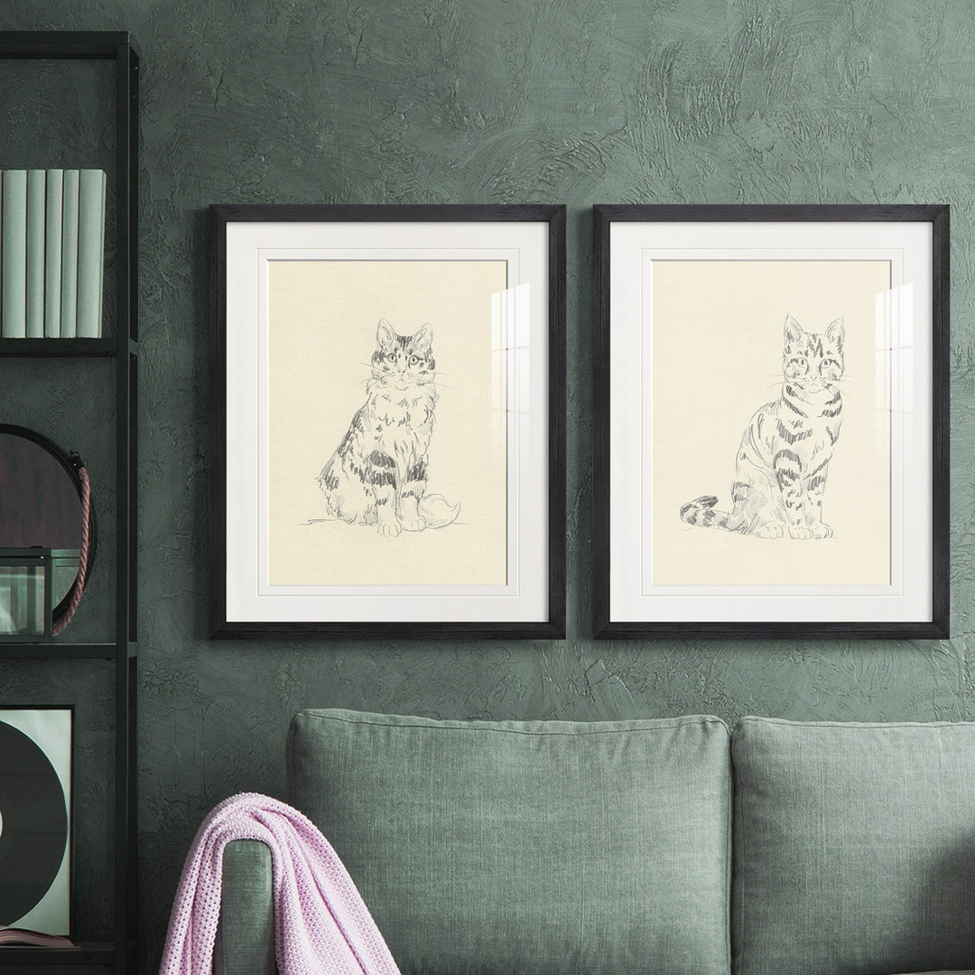 House Cat III " House Cat III " 2 - Pieces Painting Print (Set of 2) Red Barrel Studio® Frame 