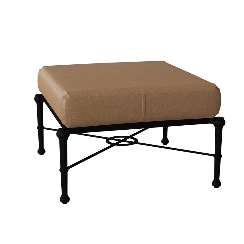 Delphi Outdoor Ottoman, Brisa Lasso Distressed, Chestnut Brown