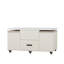 Table basse avec 4 tabourets, compartiment de rangement dissimulé, 2 tiroirs, table à manger pliante gain de place, jaune pour salon moderne - rangement caché, tiroirs