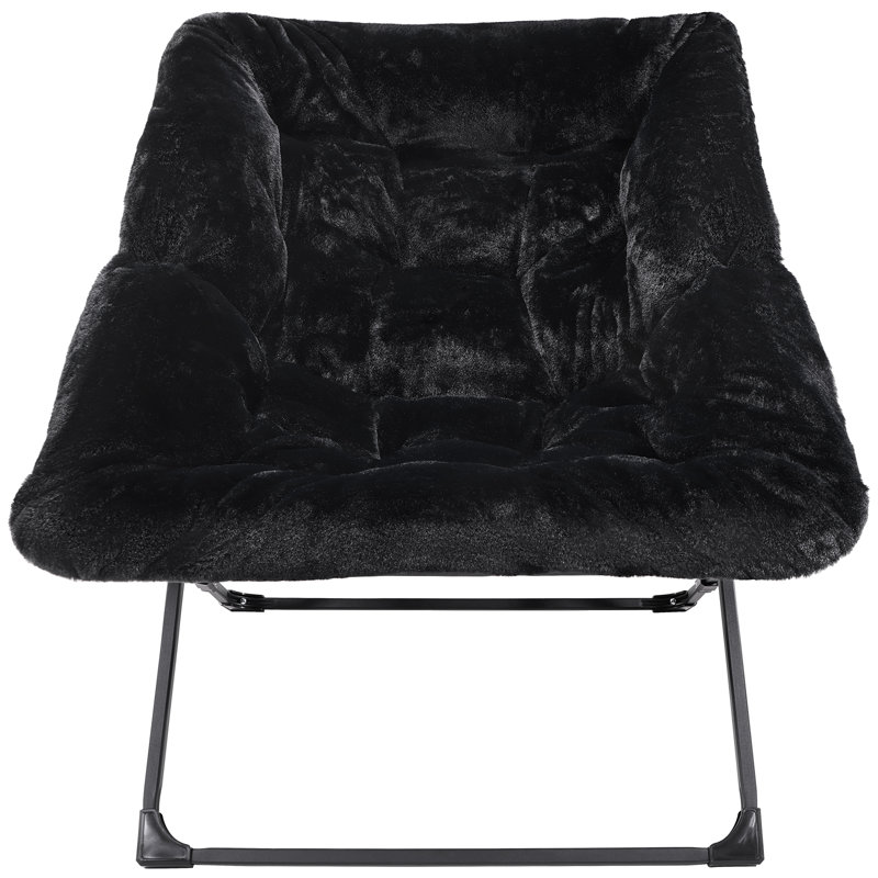 Reace Folding Papasan Chairs, Black/Black