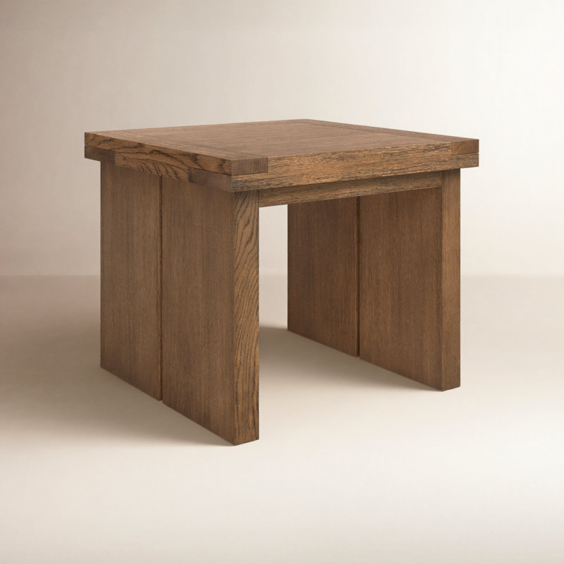 Nemo Solid Wood End Table, Worn Oak Veneer