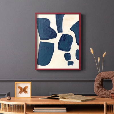 «Blue P pièces I», reproduction encadrée - bois massif