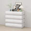 Commode 8 tiroirs pour chambre à coucher, commode blanche sans poignée, commode moderne 8 tiroirs avec rangement large-1417880701