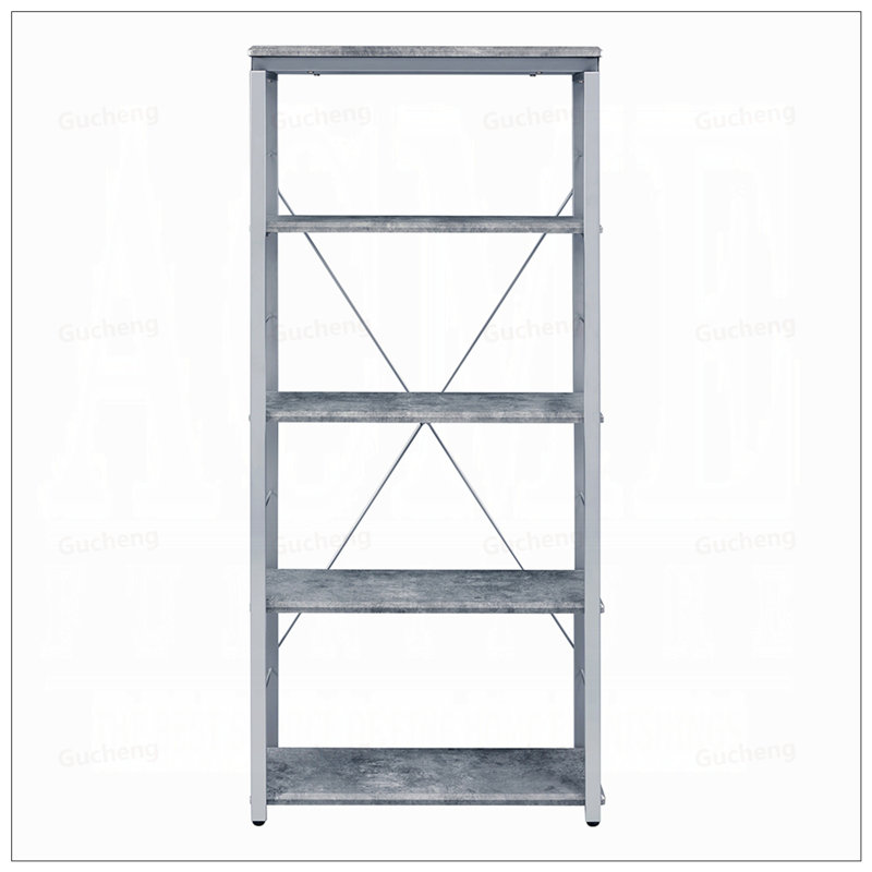 Étagère en métal de style industriel avec 4 tablettes en bois, parfaite pour le bureau à domicile et le rangement