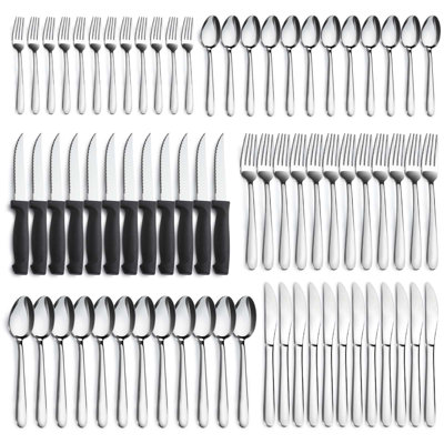 72Piece Stainless Steel Flatware Set  Elegant Durable Ideal For Indoor Use Perfect For Any Occasion