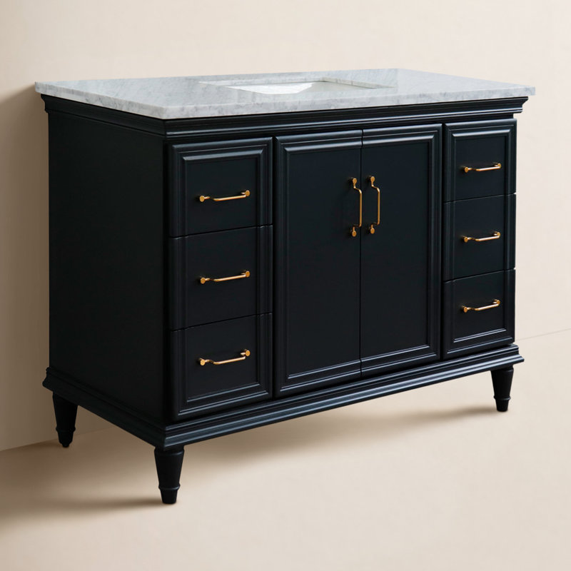 Meuble-lavabo simple l 49 po Metaza, Gris foncé