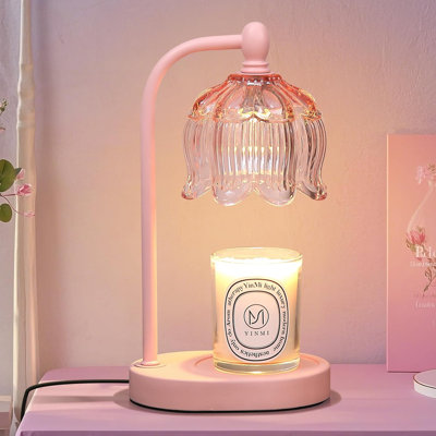 Pink Candle Heating Lamp With Timer And Dimmer
