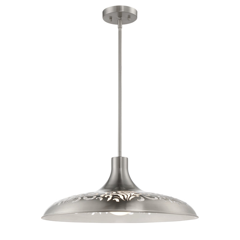 Luminaire suspendu en dome à 1 lumière, Nickel
