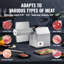Attendrisseur de viande professionnel, outil de cuisine robuste en acier inoxydable 304 avec pince à viande, machine électrique de 750 W pour bœuf, dinde, poulet, porc et poisson, brosse de nettoyage et plateau inclus.