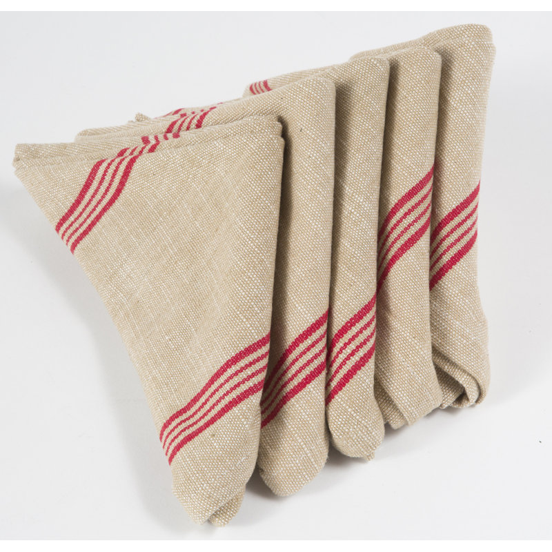 Serviette Samatha, Beige / Rouge