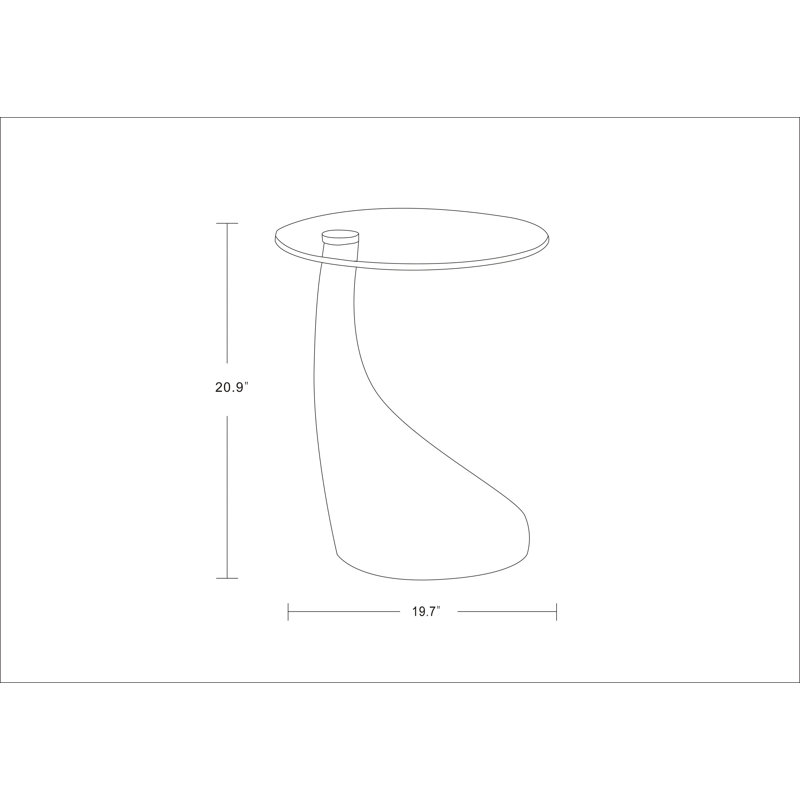 Clinger Glass Top End Table, White