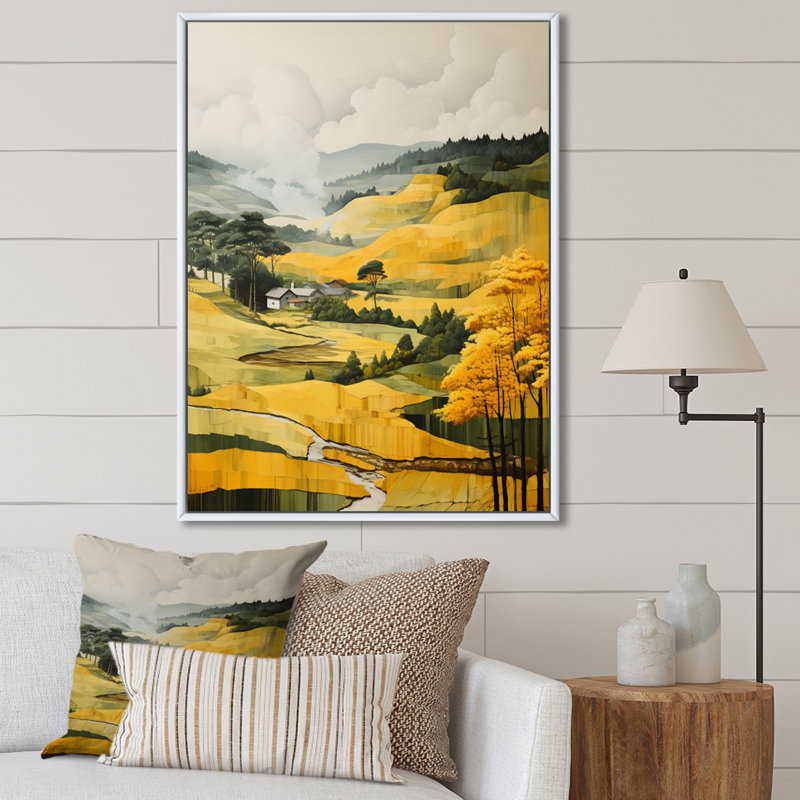 «Belsford Yellow and Green Pastoral Bold Landscape V», reproduction sur toile, H 44 po x l 34 po x P 1,5 po