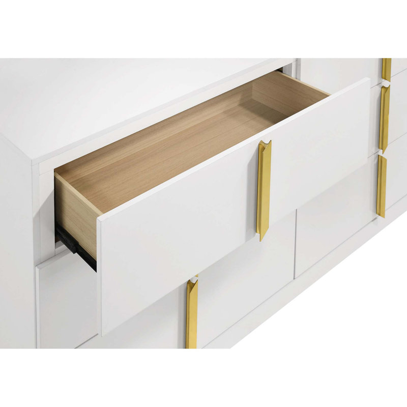 Ensemble de commode et miroir moderne à 6 tiroirs d'inspiration italienne