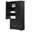Tall Bathroom Storage Cabinet With Two Doors, Drawers, And Adjustable Shelf For Efficient Organization In Black MDF