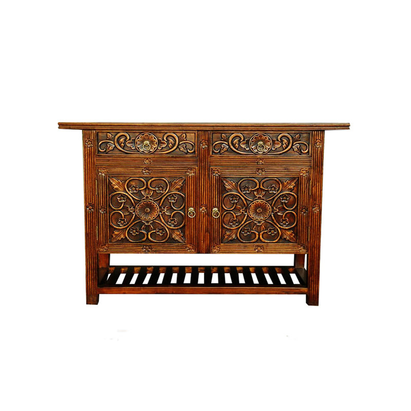 Thai Style Solid Wood Porch Cabinet Solid Wood Accent Cabinet