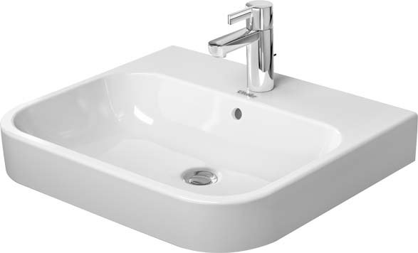 Happy D.2 Ceramic Rectangular Vessel Bathroom Sink with Overflow