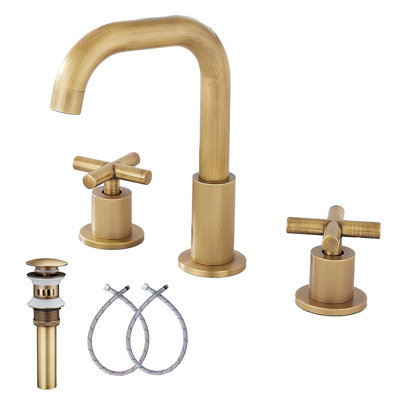 Widespread 2-handle Bathroom Faucet with Drain Assembly