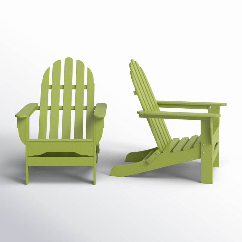Chaise Adirondack d'extérieur en bois Hartington, Vert lime