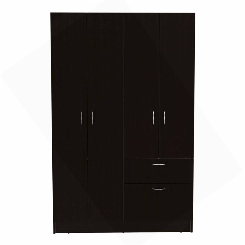 Armoire rectangulaire 1 tiroir wengé et blanc