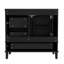 Meuble-lavabo de 91 cm (36 po), meuble de salle de bain moderne avec lavabo, meuble de rangement avec 1 porte et 3 tiroirs à fermeture douce, cadre en bois massif (noir)-1230461154