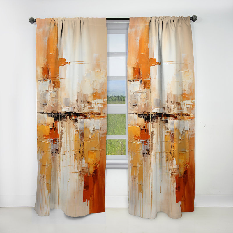 Glam Orange Beige Collage II - rideau occultant tendance - 1 panneau, L 52 po x L 108 po
