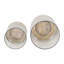 Sagebrook Home Iron and Glass Candle Holders on Mango Wood Base - Elegant Home Decor Essentials for Serenity-1707690829
