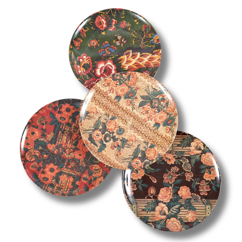 ENGLISH CHINTZ DINNER PLATES SET/4