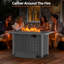 Table de foyer d'extérieur au propane de 43 po 43 po, foyer carré au gaz en rotin 50 000 BTU avec couvercle et pierres de cristal bleues, plateau de table en acier, flamme réglable, table FirePit 4-en-1 pour patio, cour arrière, rassemblements extérieurs-2068982821-2068982823