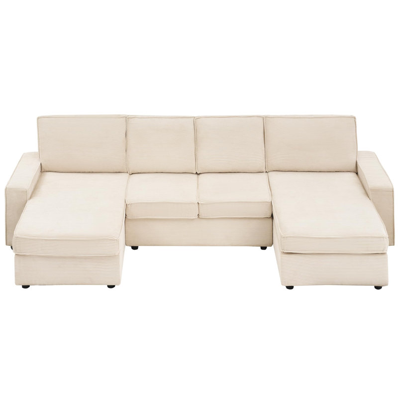 Canapé modulaire Sectionla, canapé en forme de U avec housses lavables amovibles, canapé à assise profonde convertible gris moderne
