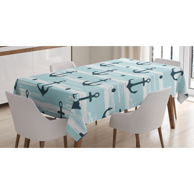Nappe à motif rayé bleu marine