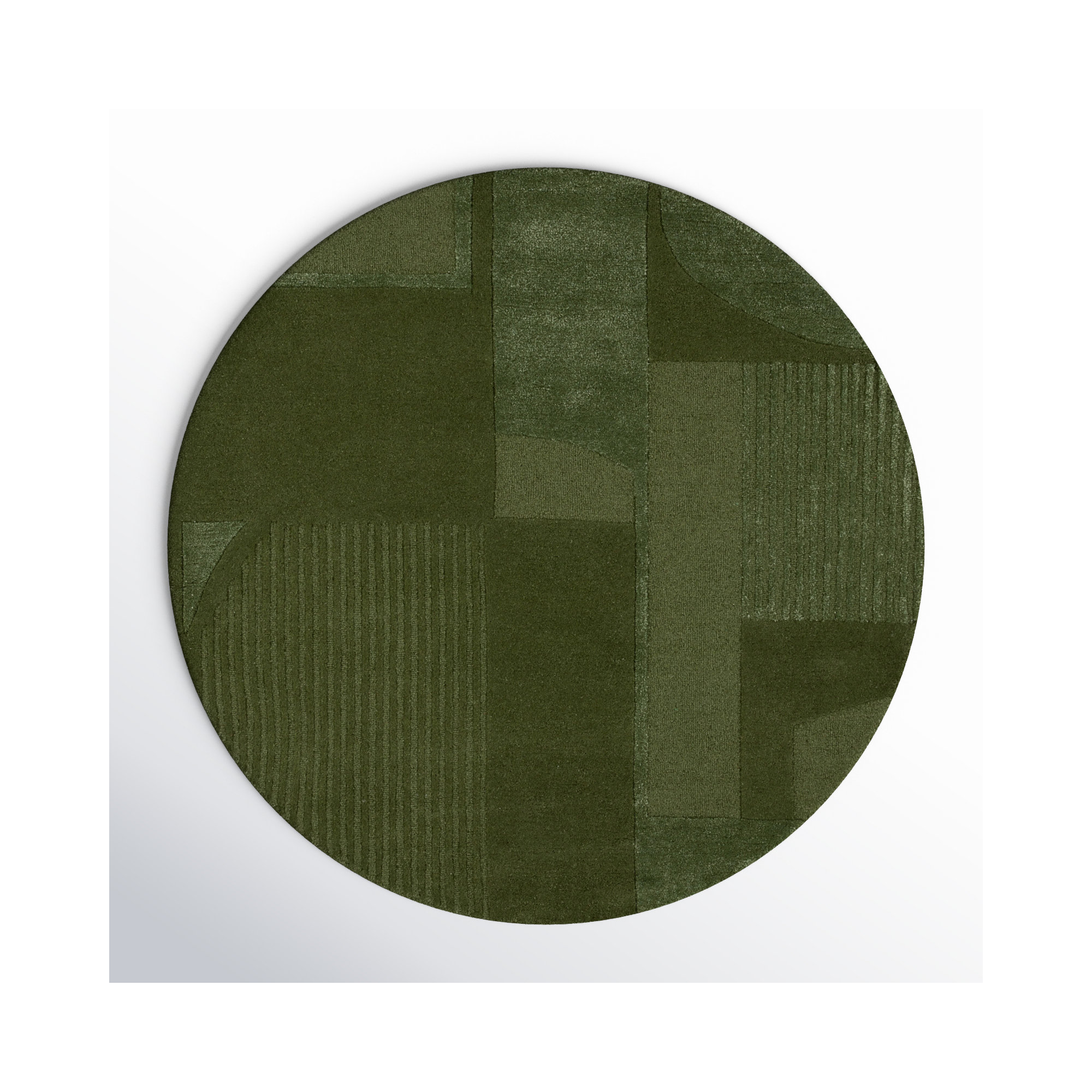 Mesmer Hand Tufted Wool, Viscose, Cotton Geometric Rug, Round 6'