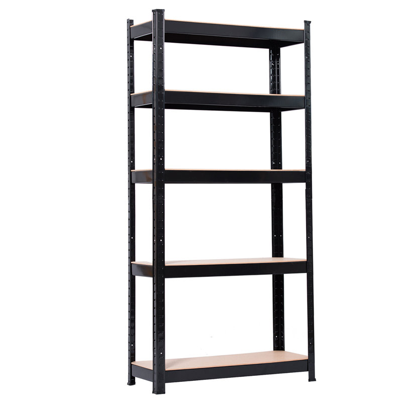 Keokuk Metal Height -Adjustable Shelving Unit, 150cm H x 70cm W x 30cm D, Black