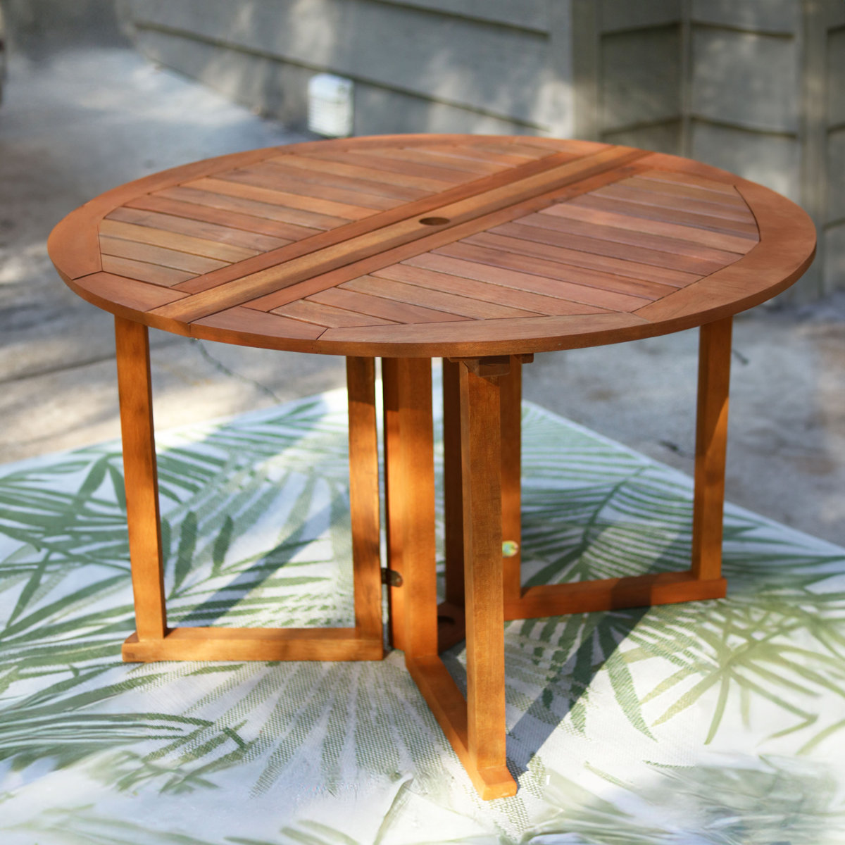 Union Rustic Kerlyn Malaysian Hardwood Gateleg Extendable Outdoor ...