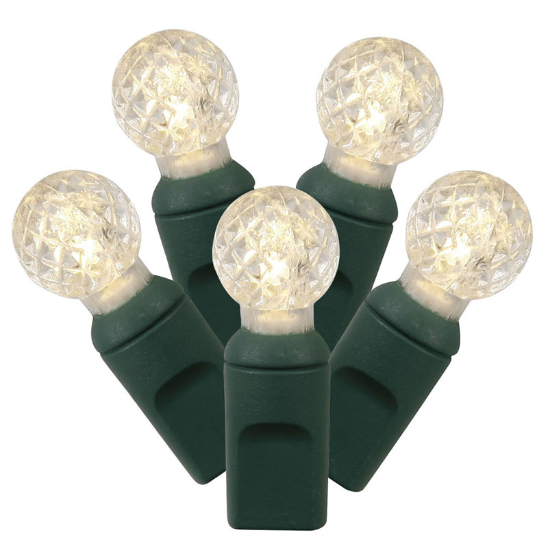 100 LED G12 Berry Christmas Lights - 33 ft Green Wire, Warm White