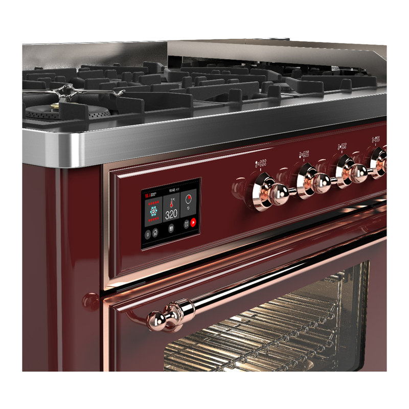 Majestic III Series 60 Inch Dual Fuel Range with 7 Sealed Burners, Griddle, in Blue Grey (Liquid Propane, Burnished Trim)