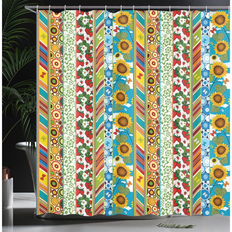 Floral Shower Curtain with Hooks Included, 70" H x 69" W