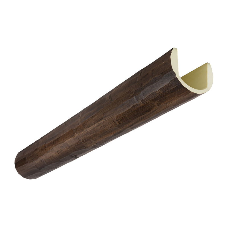 Heritage Timber Adobe Peeled Faux Wood Log Beam, Round, 10"W x 7 1/2"H x 192"L, Kona Brown Finish, Kona Brown, Does Not Apply