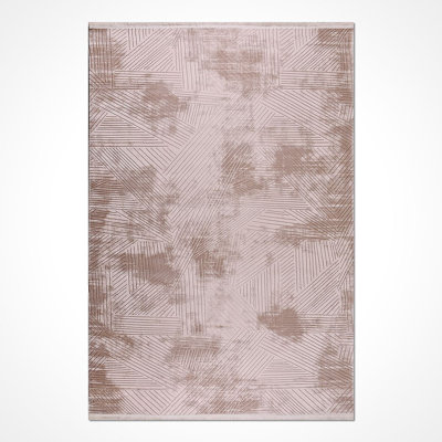 Modern Cream Machine Washable Non-Slip Area Rug